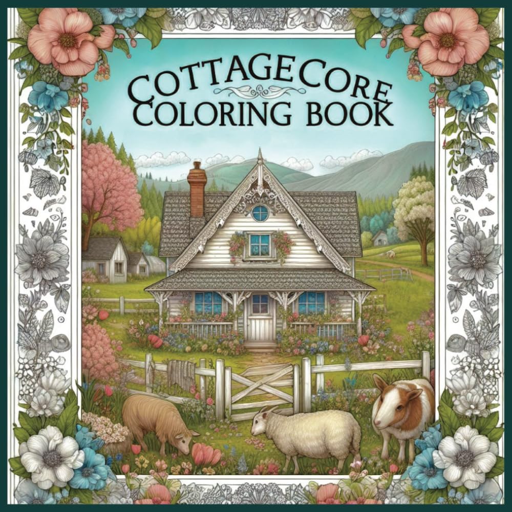 Cottagecore Adult Coloring Book: 50 Enchanting Designs for Relaxation and Stress Relief: Cottage Core Mushrooms, Frogs, Cozy Cottages, Flowers • Stress Relief, Mindfulness, and Relaxation