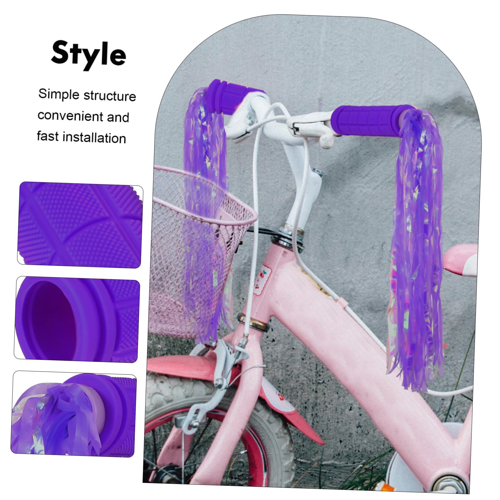 Poignées De Guidon De Vélo Antidérapantes avec Streamers Set pour Vélos De Montagne Accessoires De Cyclisme Extérieur