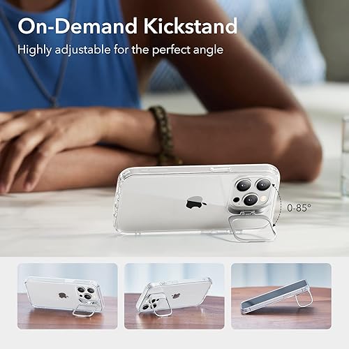 Miniatura 3 de ESR Funda para iPhone 14 Pro con soporte, protección de grado militar, soporte de anillo de cámara integrado, parte trasera acrílica resistente a