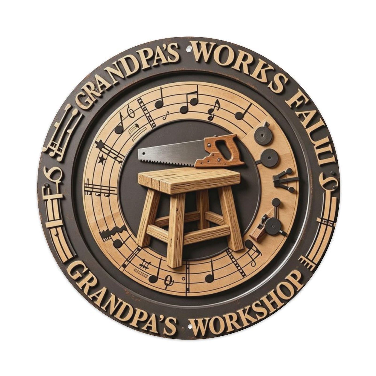 Grandpa's Workshop Metal Tin Sign Plaque