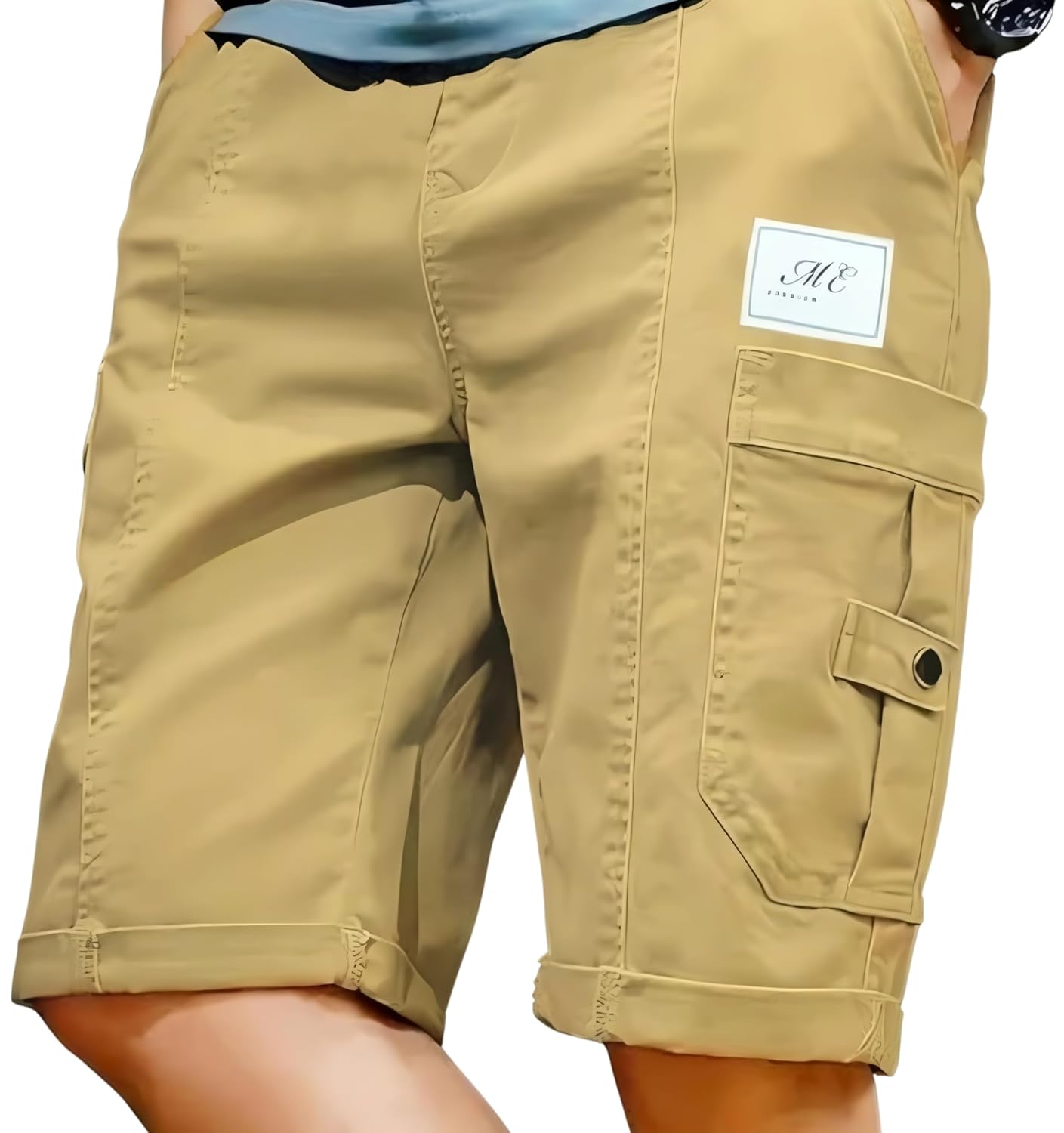 Men Fashion Cotton Shorts Pant for Men, Drawstring Waist Casual Half Pant for Man, Relaxed Fit