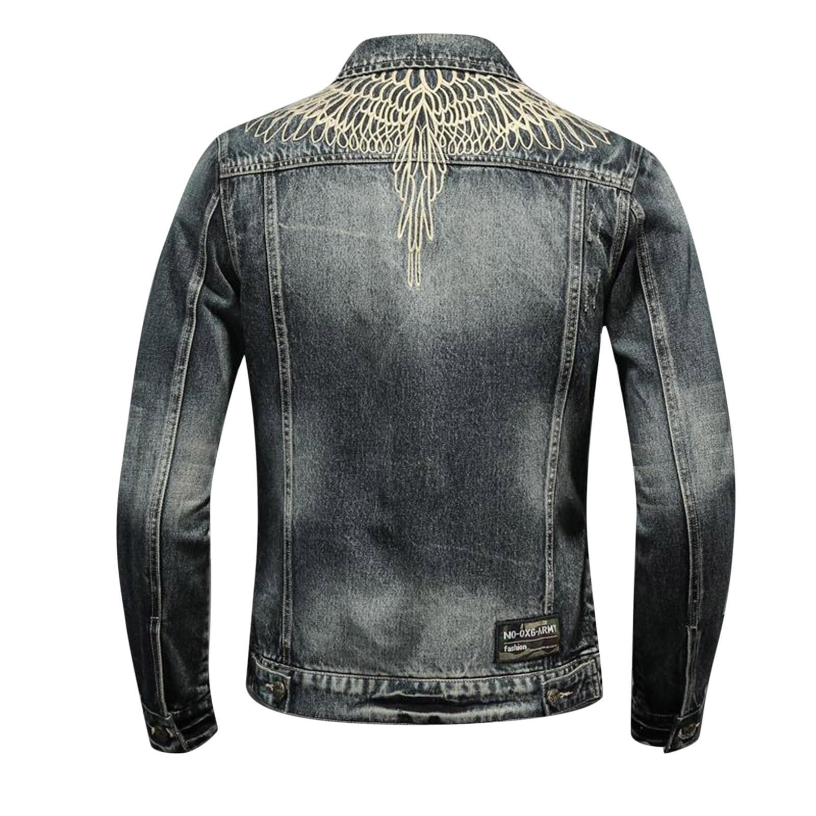 Giacca di Jeans Uomo Giubbino Denim Oversize Abbigliamento Cowboy Mezza Stagione Giubbotto Giacchetto Autunnali Primaverile Casual
