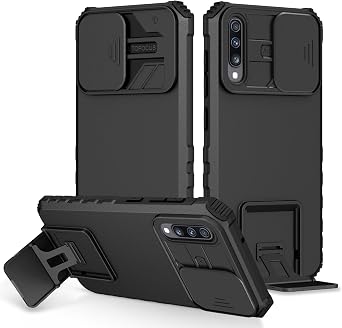 Case for Galaxy A50/Galaxy A30S/Samsung A50S/Galaxy M10S SM-A505U Case with Slide Camera Lens Kickstand Military-Grade Bumpers Armor Shockproof Protective Cover for Samsung Galaxy A50 Black