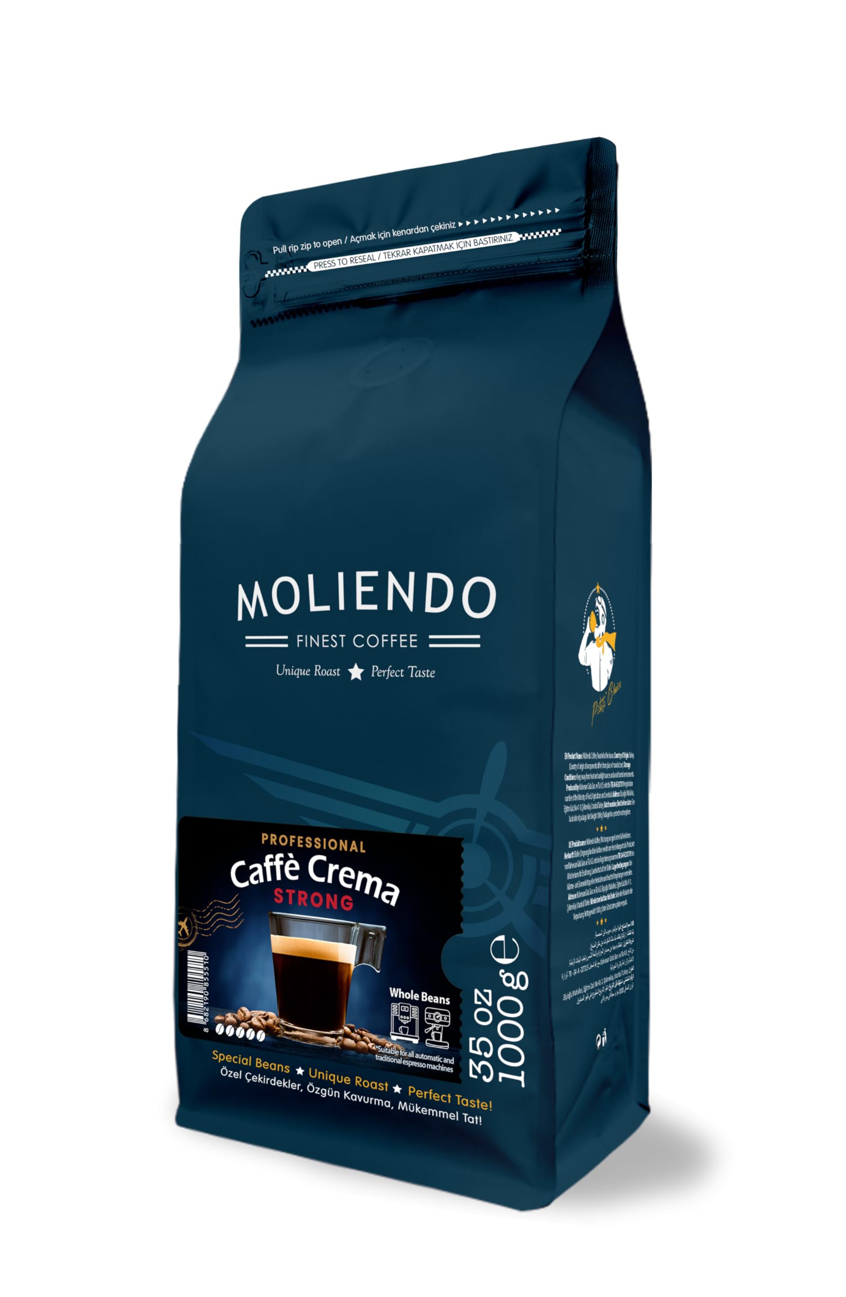 Moliendo Professional Caffe Crema Strong (Çekirdek Kahve) 1000 g