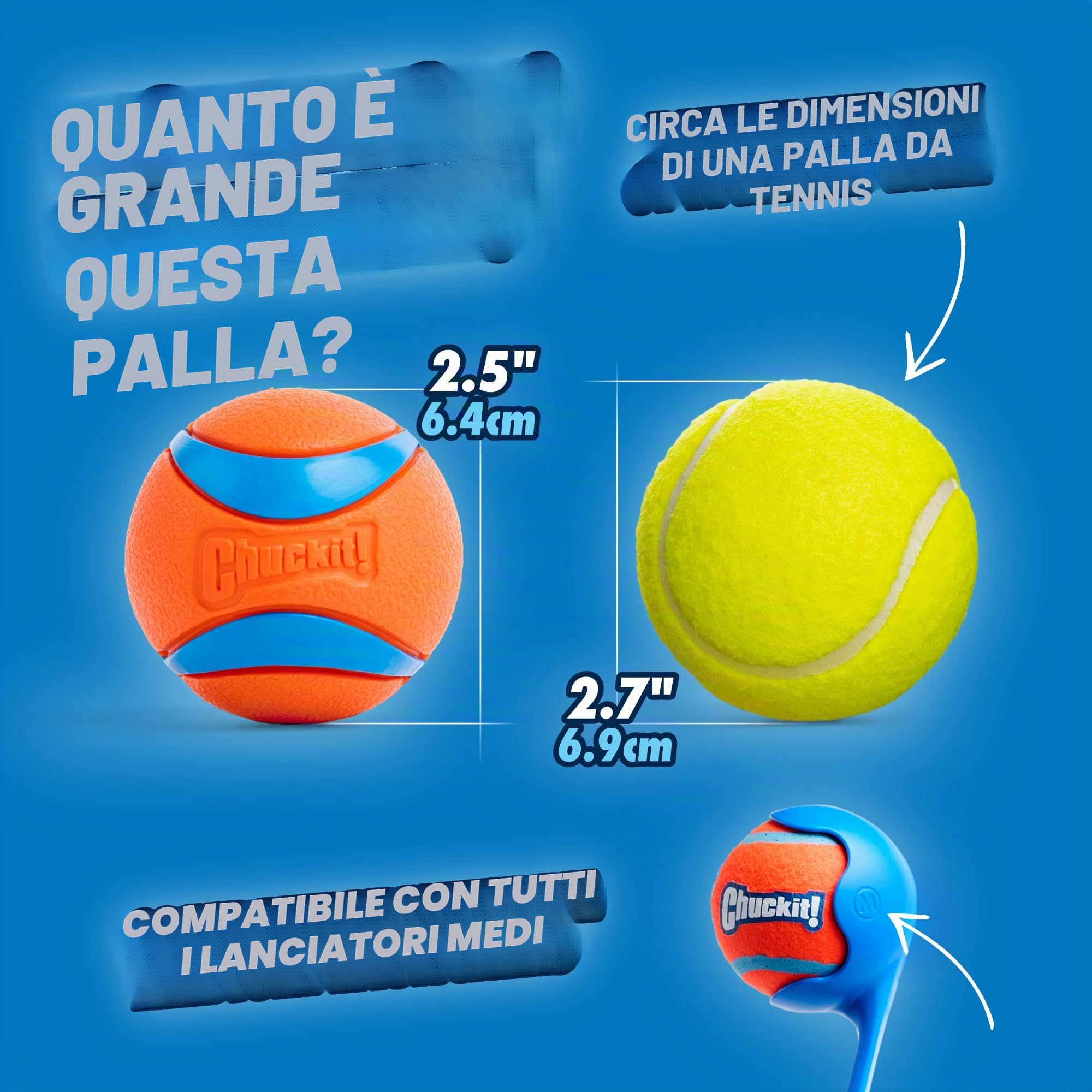 Chuckit Ultra Ball Cane, Palla Multicolore, M