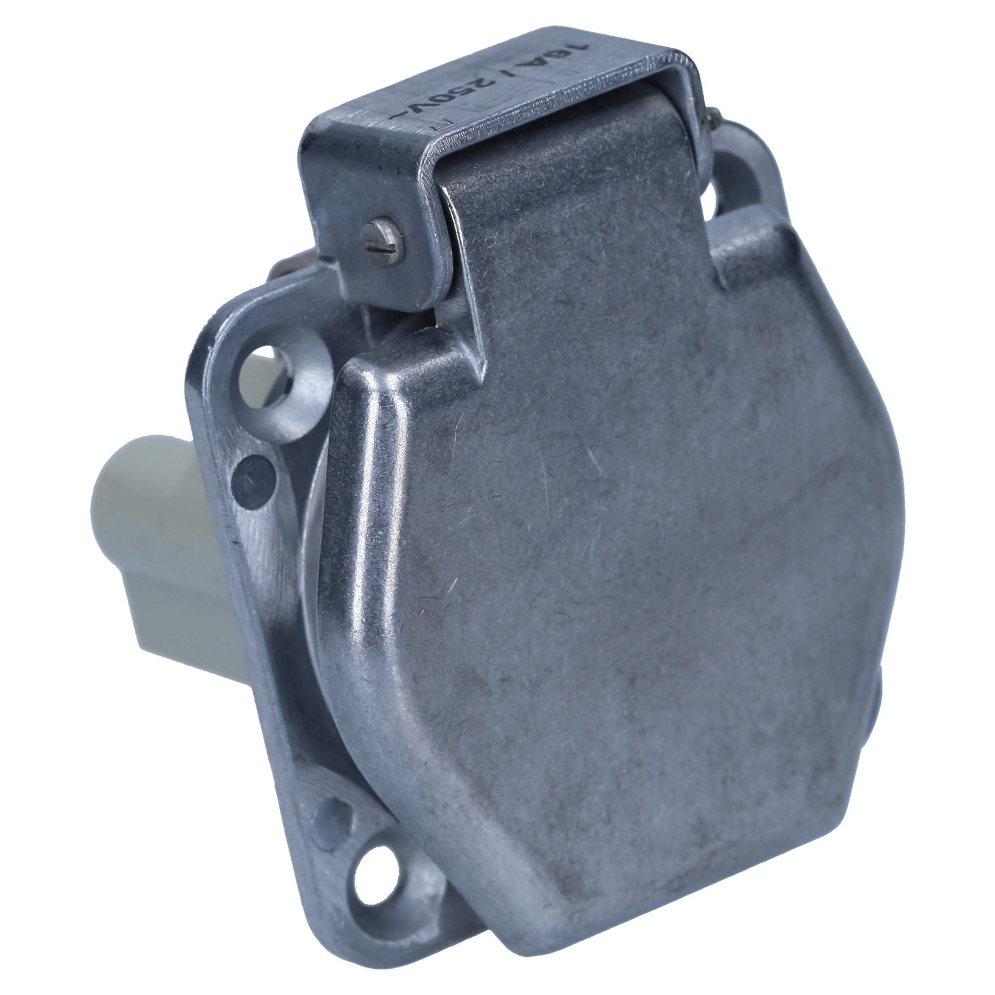 Up.M Presa Schuko da Incasso in Metallo Leggero con Coperchio