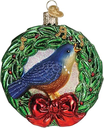 Old World Christmas Adorno de cristal soplado para árbol de Navidad, pájaro cantando