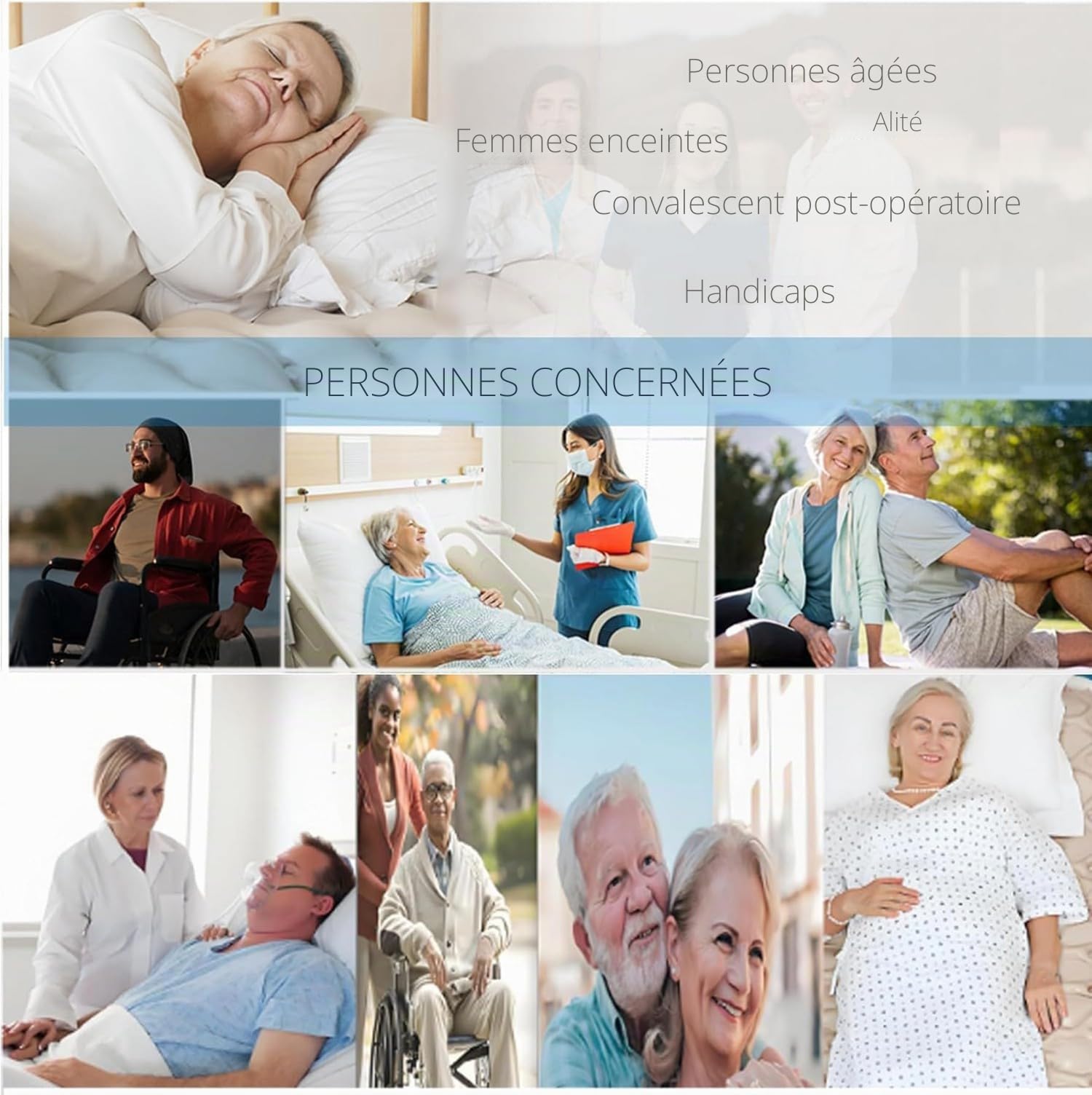Matelas Anti-Escarres pour Personnes Âgées,Coussins Gonflables, Traitement Portatif Hanches Arrière Coussins Soin La Taille,Coussin De Soulagement De La Pression,avec Pompe