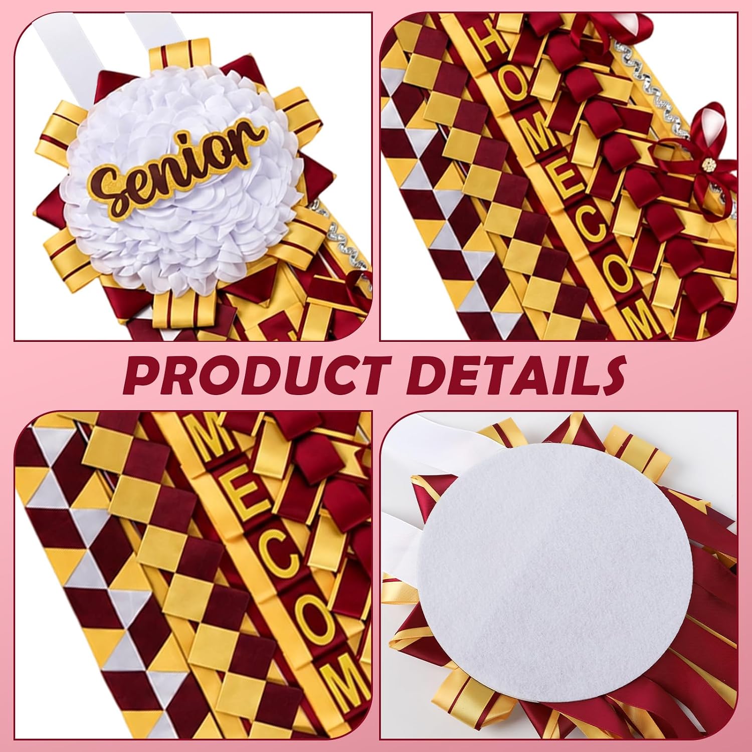 Hamdwerk Chestnut Gold Homecoming Mum Supplies 31'' DIY HOCO Mom Craft Kit