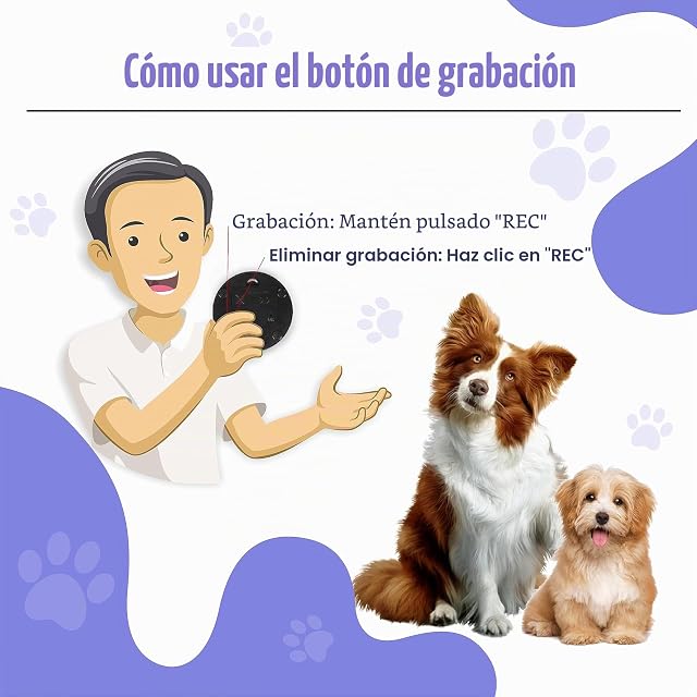 Foto 4 de 7 de SUHSAI zumbadores grabables para Mascotas zumbador para Perros con función de grabación de 30 Segundos