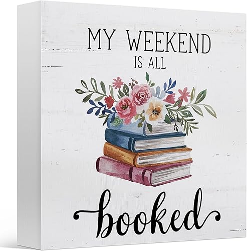 Zyzmasm Cute Kids Bookshelf Desk Decor Sign for Homeschool Library Reading Room,