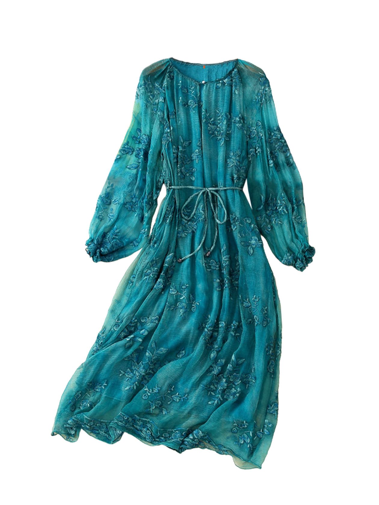 Robe midi en soie coupe ample pour dissimuler les rondeurs avec chic - 6