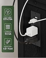 Vista 3 de Escritorio plegable moderno para computadora de 31.5 pulgadas con tomas de corriente, ruedas, almacenamiento, perfecto para espacios pequeños