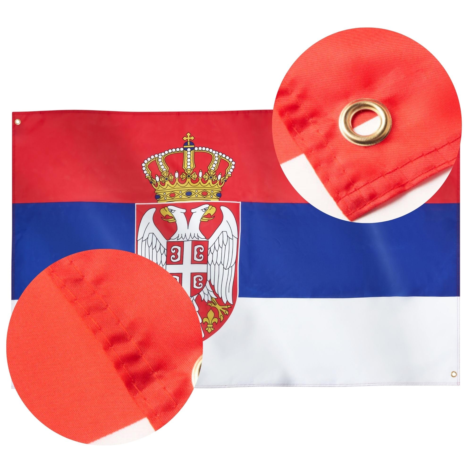 Bandiera Amicizia Germania Serbia 90x150 Cm – Poliestere 150D Con Occhielli In Ottone – Per Eventi Sportivi E Decorazione - 4