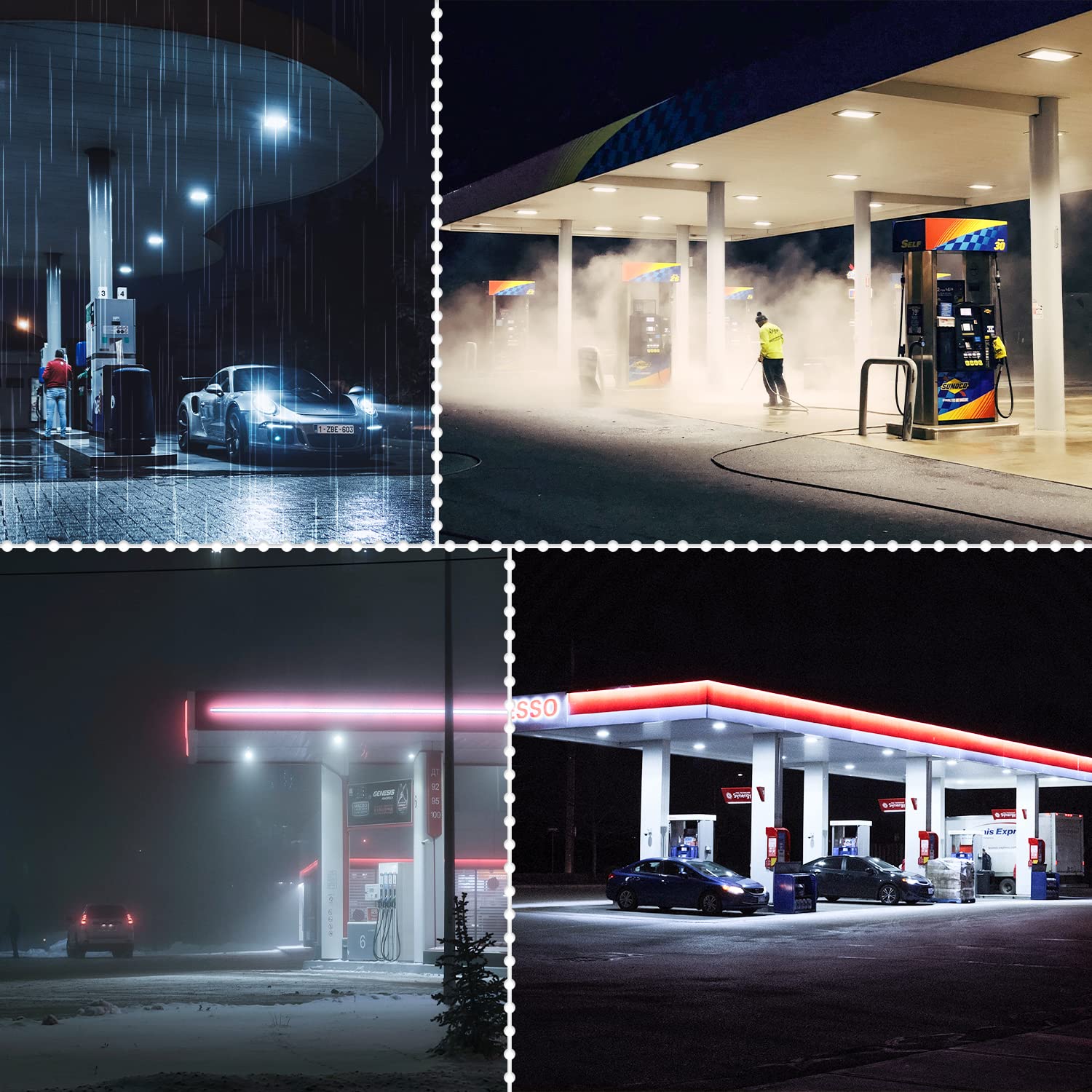 150W LED Gas Station Canopy Light 5700K 21000LM Ultra Bright Surface Mount LED Garage Shop Ceiling Light 600W — view 9