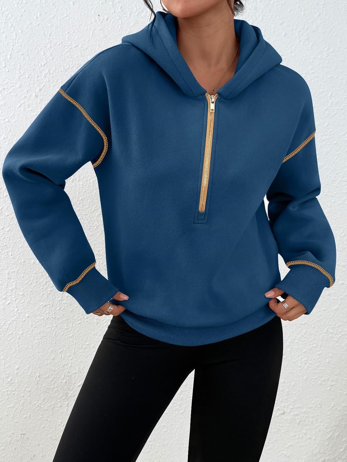 Trendy Queen Half Zip Pullover Cropped Hoodies for Women Y2k Cute Sweatshirts Jackets Spring Fashion 2026 Outfits Clothing - Image 5