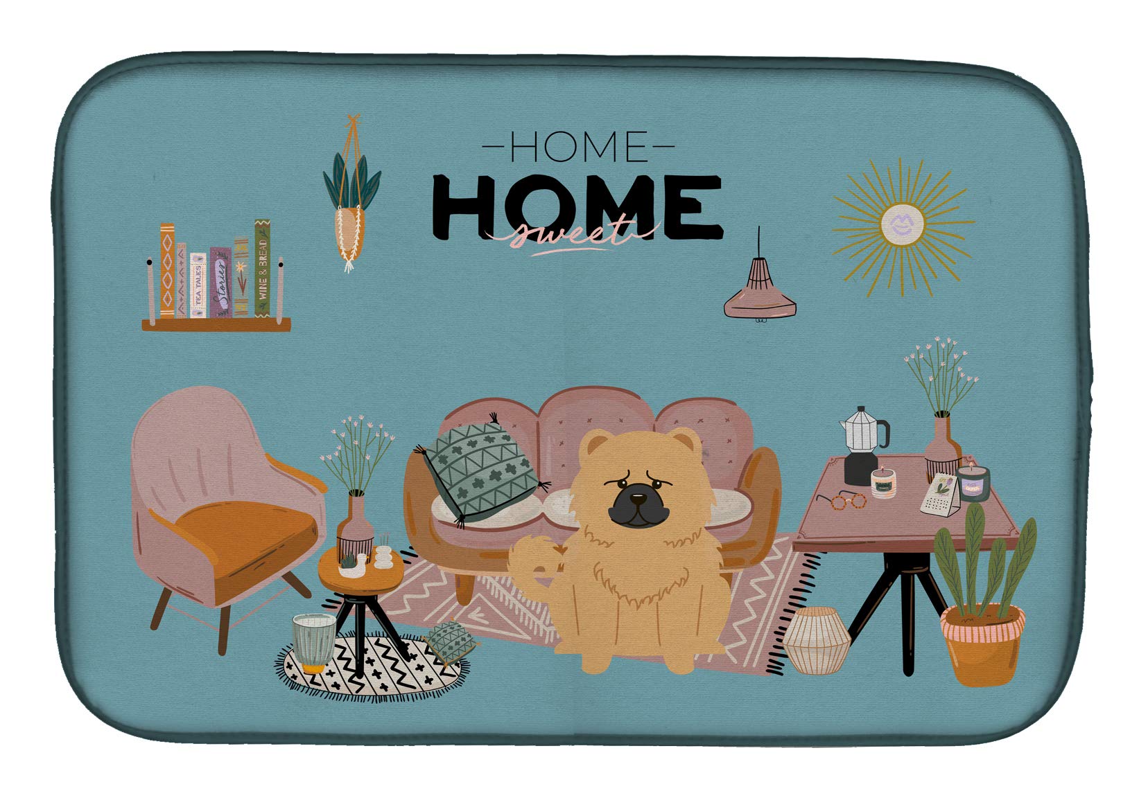 Caroline's Treasures Cream Chow Sweet Home dish-drying-mats, 14 x 21, Multicolor