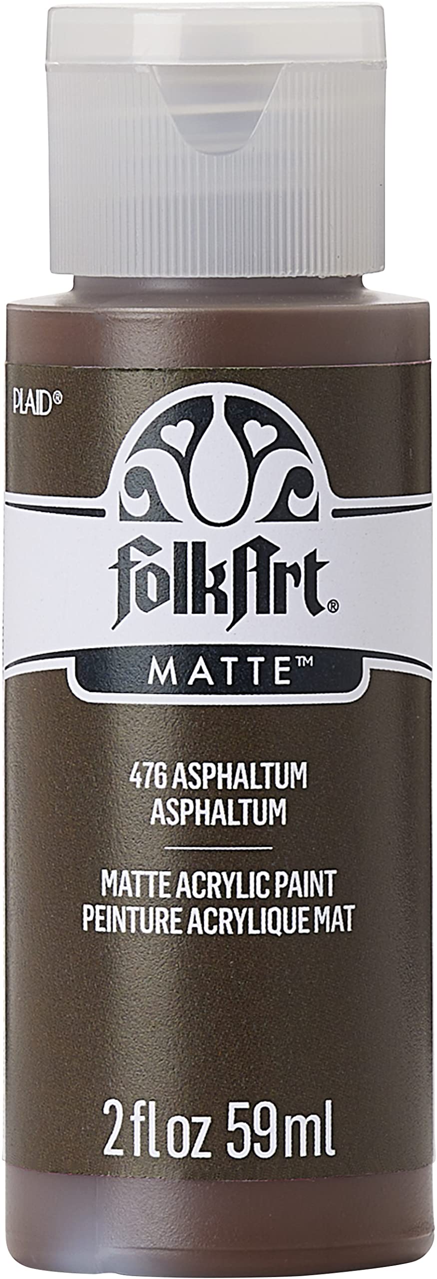 FolkArt Acrylic Paint in Assorted Colors (2 oz), 476, Asphaltum