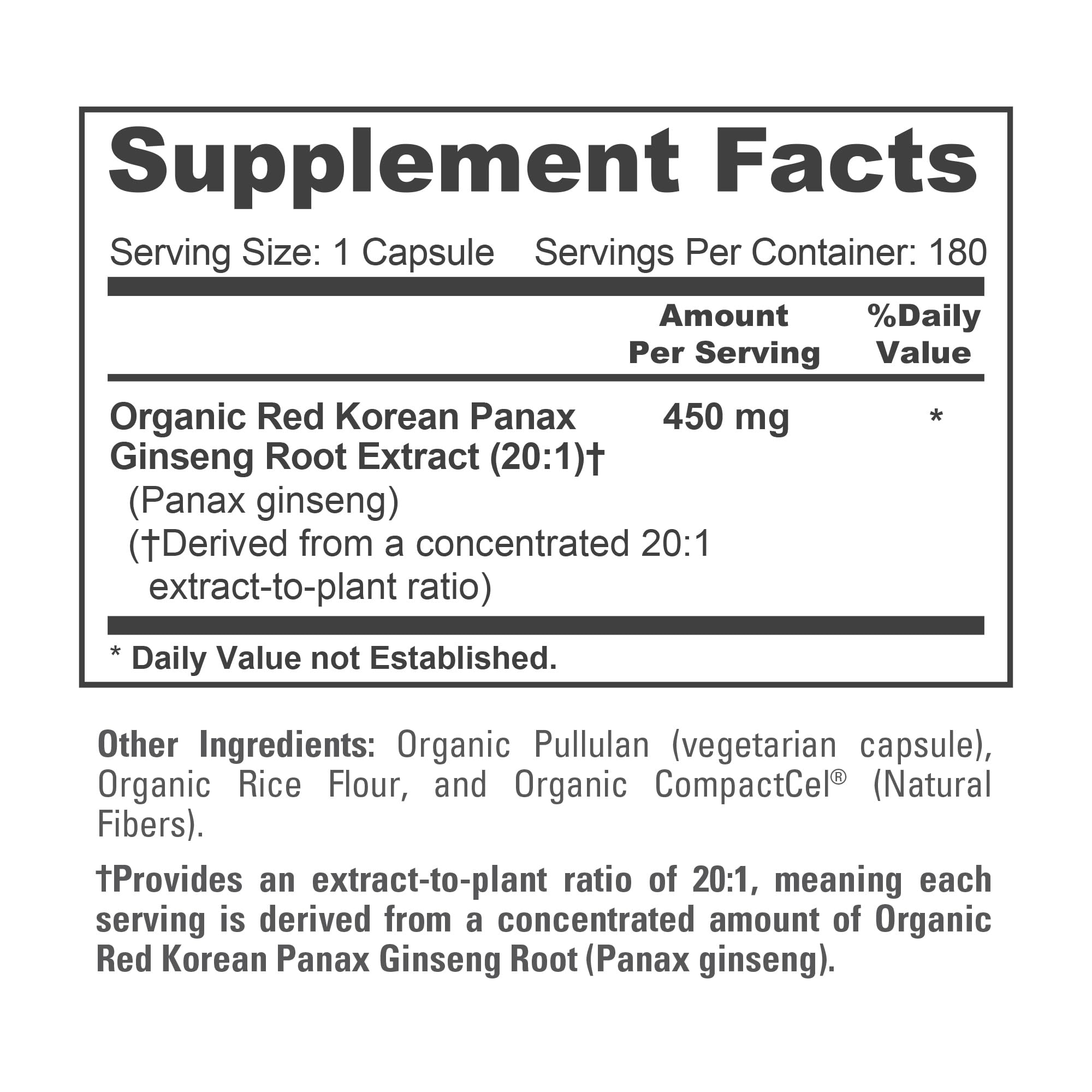 NusaPure Red Korean Panax Ginseng, Vegan, 450mg, 180 Vcaps - 180 Servings — Amazon image 4