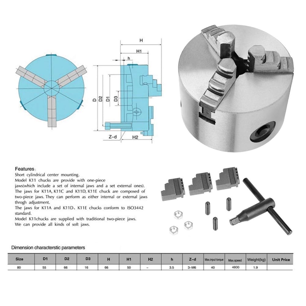 ▶︎miroku369 125 mm Lathe Chuck Three-jaw self-Centering Lathe Chuck K11