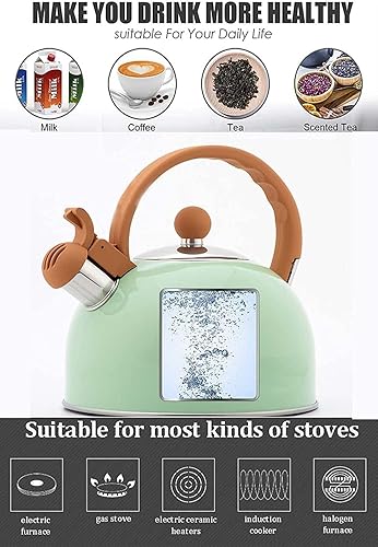 Miniatura 7 de Stove Top Kettle Tea Kettle Stovetop 2.5L Stovetop Whistling Kettle Stainless Steel Tea Kettle Hot Water Boiler Whistling Teapot Whistling Tea Kettle