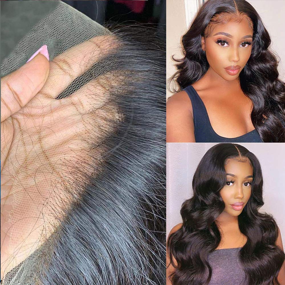 Long 24 Inch Glueless Transparent HD 13x6 Lace Front Wigs Brazilian Body Wave Human Hair Wig 150% Density Pre Plucked with Baby Hair Lace Front Wigs Virgin Human Hair Wigs for Black Women
