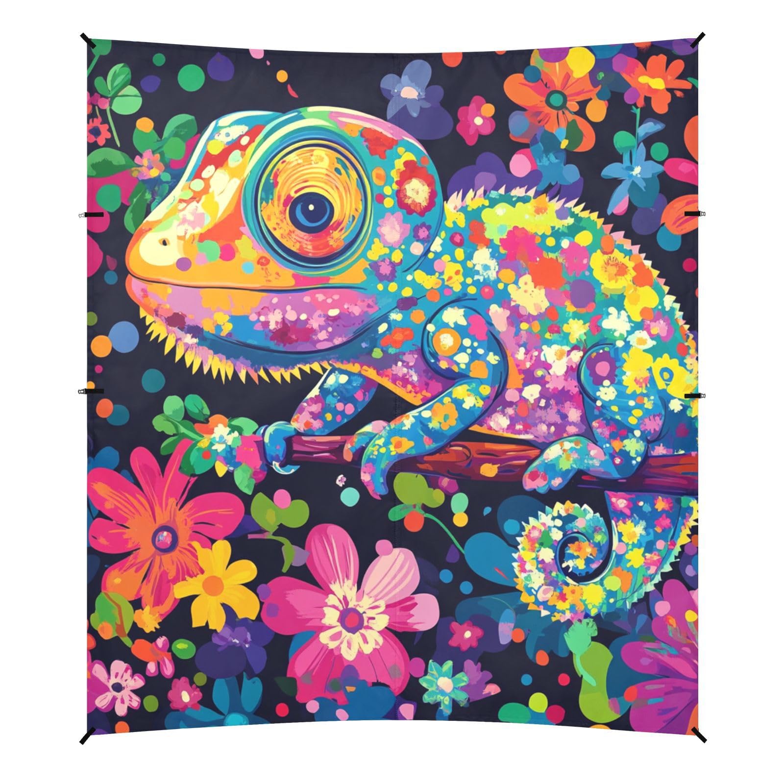 Beauty Chameleon Beach Cabana UPF50 Lightweight Shade Sun Shelter with Sand Shovel for Camping Trips, Fishing, Backyard Fun or Picnics