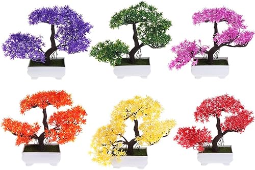 Miniatura 2 de Bonsái de pino artificial, imitación de invitado, mini plantas de árbol de simulación con maceta para decoración del hogar, oficina y centros de