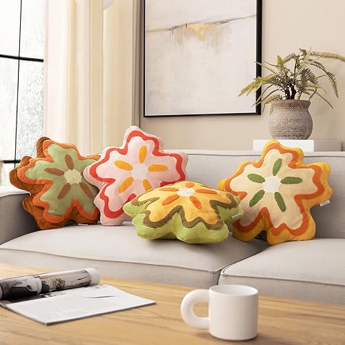 Miniatura 6 de Ashler - Almohada con forma de flor, bonito cojín de flores para sofá, exquisito patrón de flores, almohadas decorativas para sofá, cama, silla,