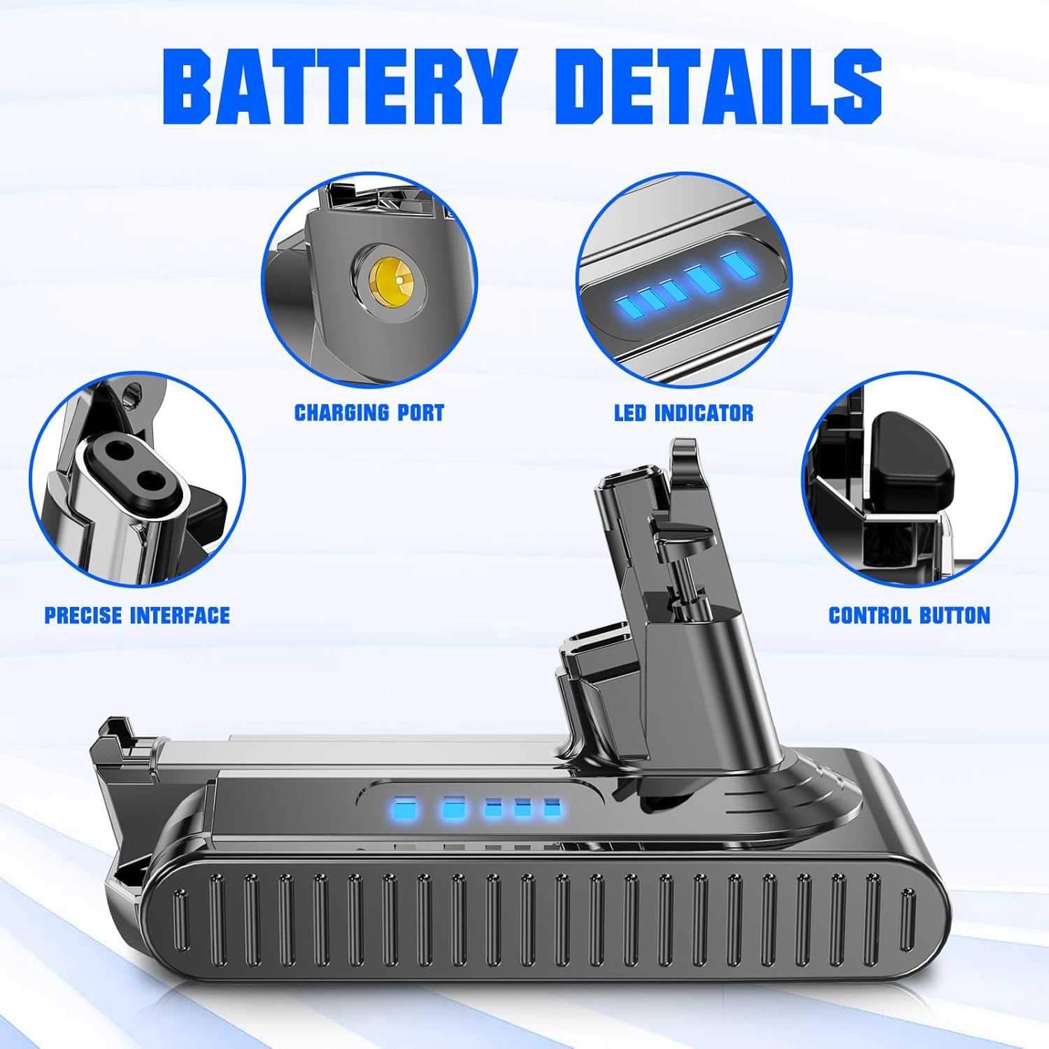 Upgraded 7000mAh Replacement for Dyson V10 Battery SV12 242151, 25.2V Li-ion Battery Compatible with Dyson V10 Cyclone/Animal/Absolute/Fluffy/Motorhead Cordless Vacuum Cleaner (V10)