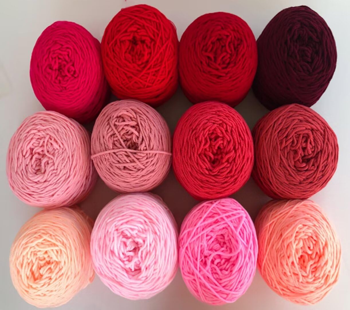 przędza dziewiarska, 100g/200g kulki z różnej przędzy tuftingowej, kolor gradientowy, kulka nici 8-warstwowych(Red Series,200g/roll)