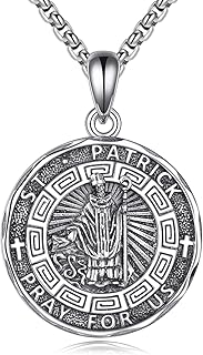 YFN Patron Saint Necklace Sterling Silver Amulet Medal Pendant Religious Protector Jewelry Gifts for Women Men