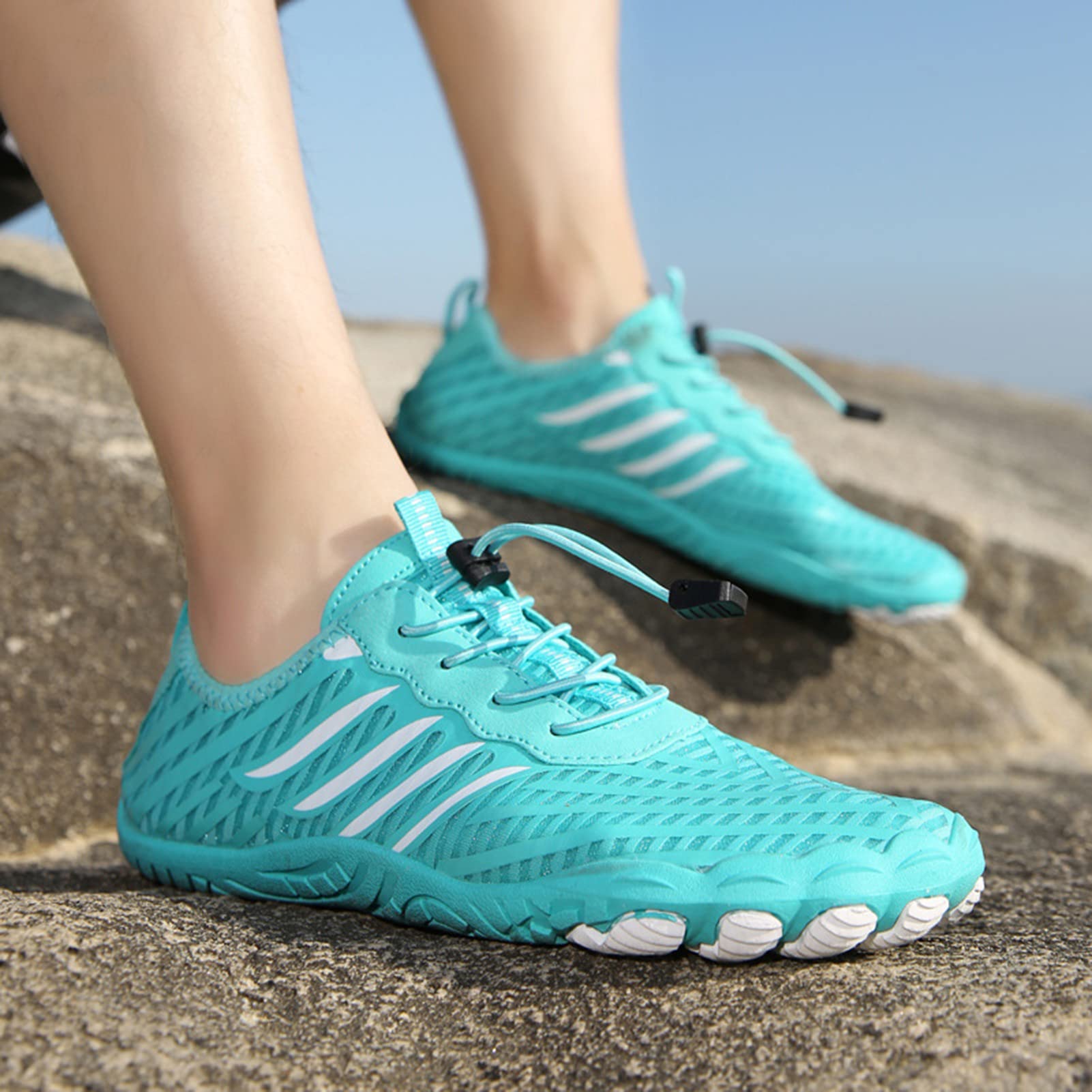Zapatos Acuáticos para Hombres Zapatos De Playa Descalzos Zapatos De Natación Acuática Yoga Secado Rápido Zapatos Ligeros Zapatos De Fitness Zapatos De Entrenamiento(35 EU, C01-Blue)