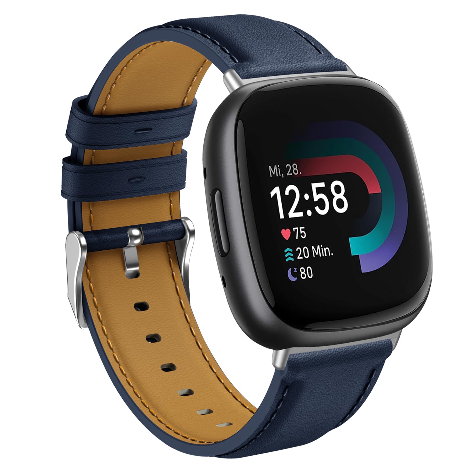 Leder-Armband Für Fitbit Versa 4 & Sense 2 – Weiches Ersatzband, Hautverträglich, Wasserabweisend