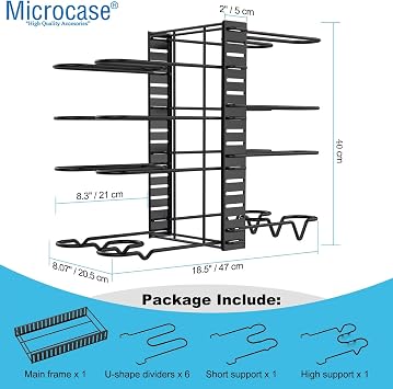Microcase Çok Amaçlı Tencere Tava vs Ürünler İçin Düzenleyici Metal Raflık - AL5048