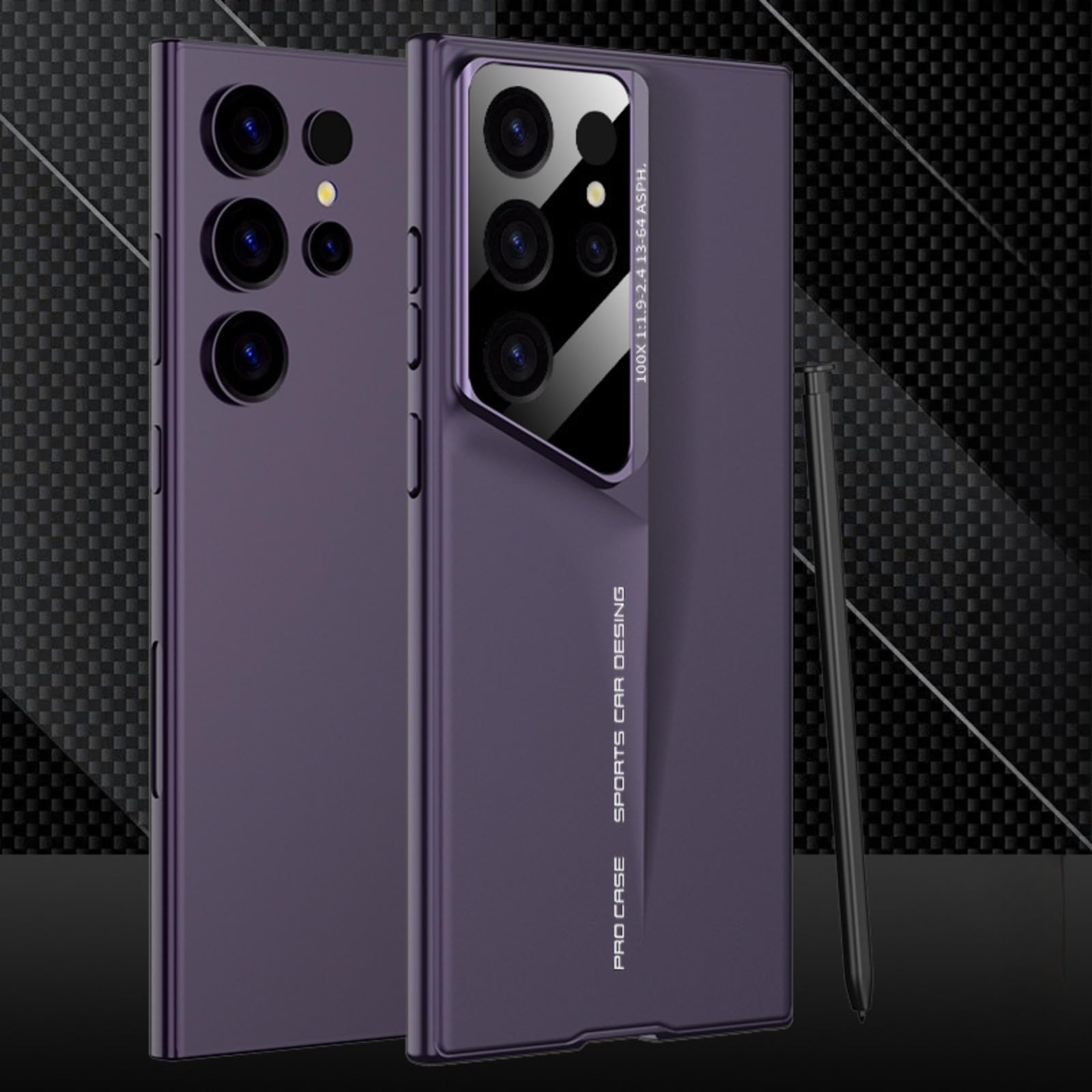 for Samsung S24/S23/S22ultra Phone case, Blade, Ultra-Thin Matte Protective Hard Back and Soft Edge Case, Fashionable All-Inclusive Protective case(no Pen) (S24 Ultra,Purple)