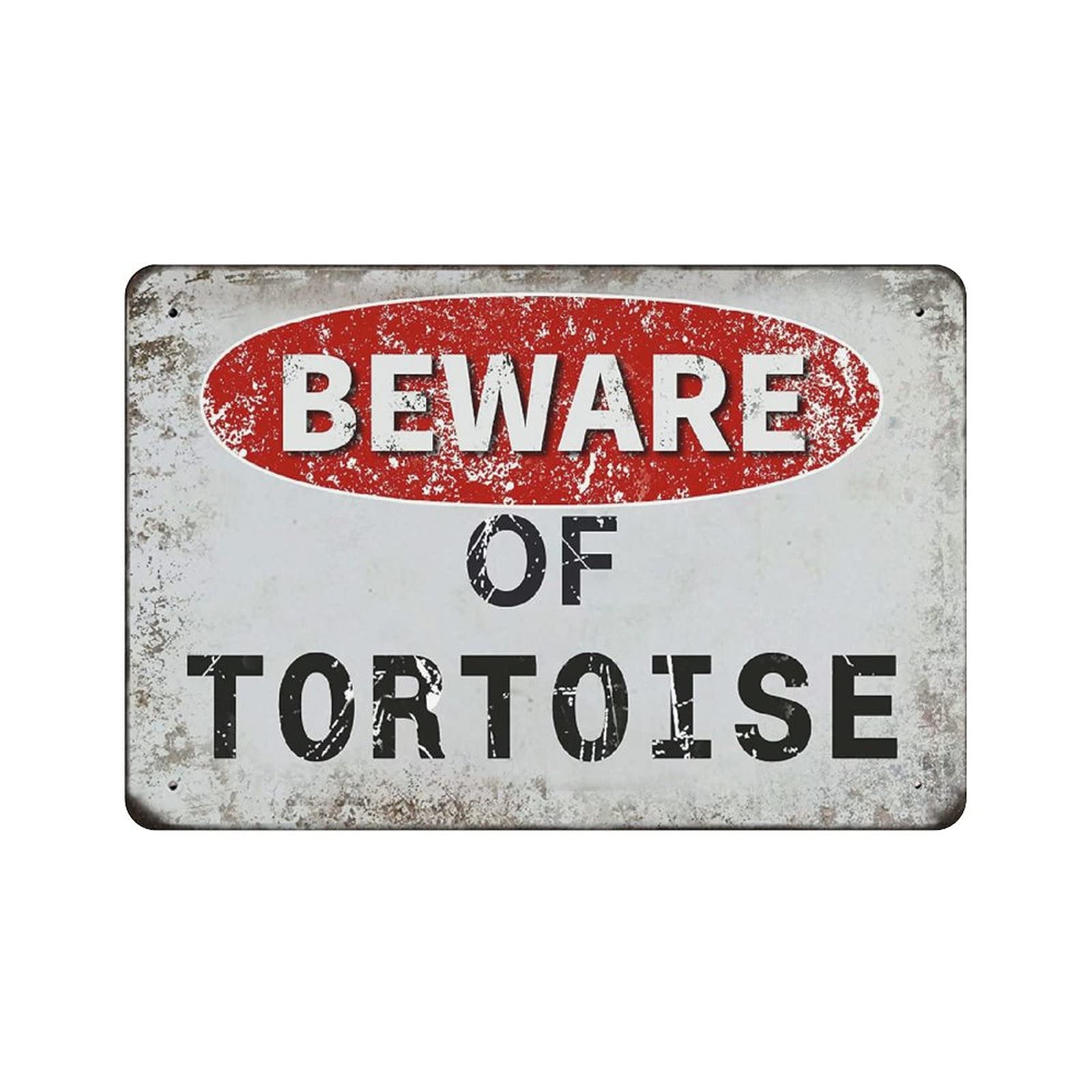 CAEJCCL Blechschild „Beware Of The Tortoise“ – 20,3x30,5 Cm, Aluminium, Für Garten & Haus