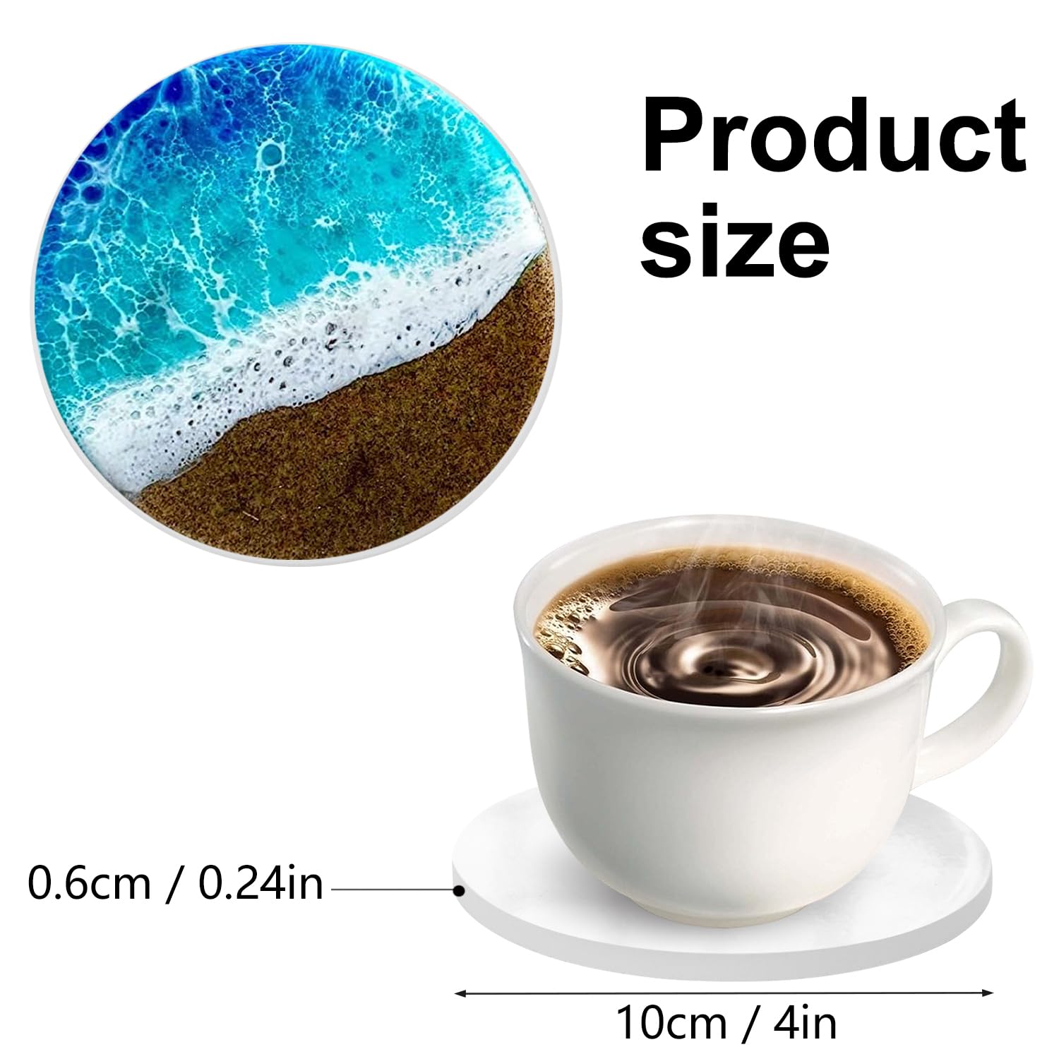 48 posavasos redondos de cerámica de sublimación con almohadillas de corcho, posavasos redondos de sublimación de 4 pulgadas para bebidas, transferencia de calor y piedra de cerámica