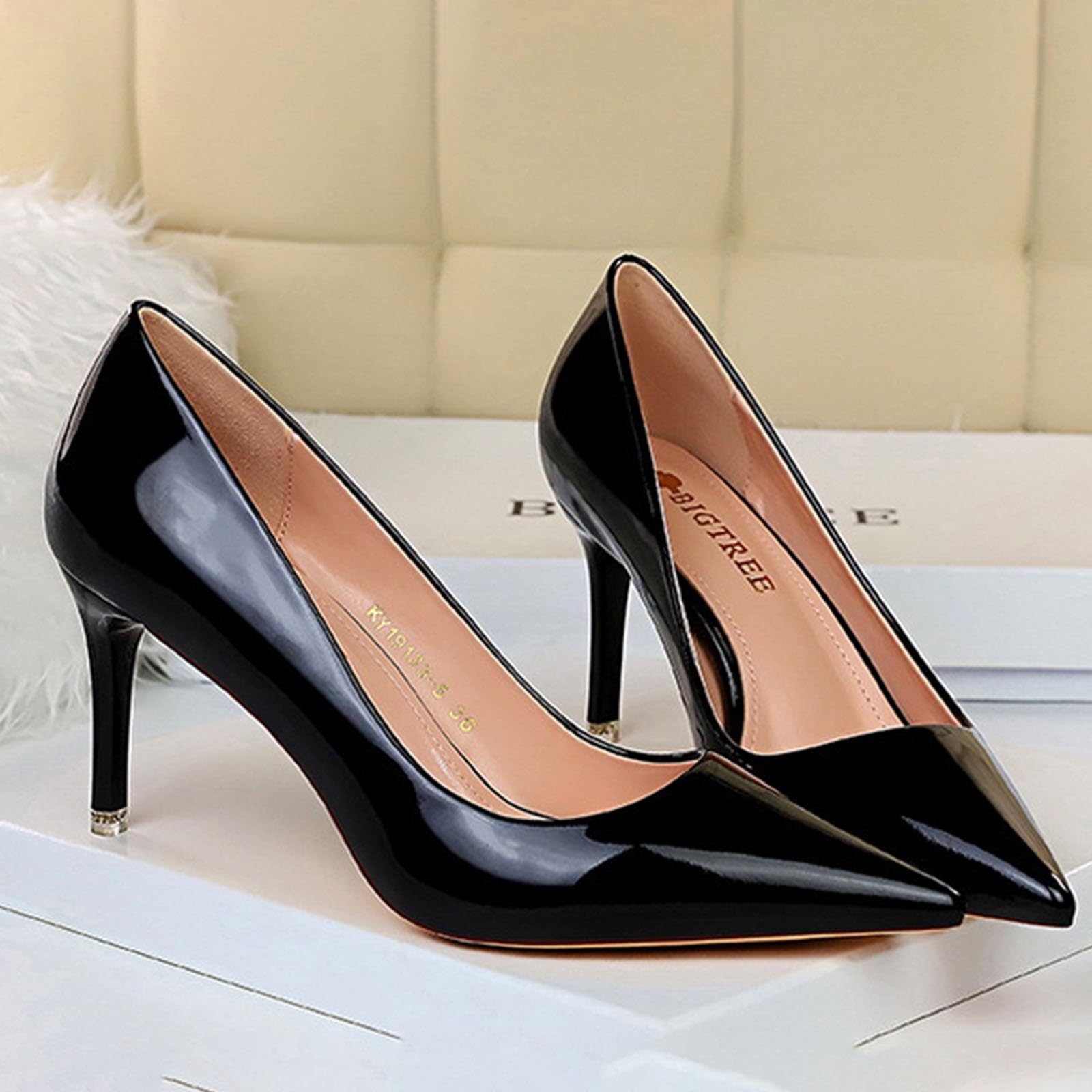 Scarpe da donna con tacco alto, in argento con glitter – décolleté da donna a punta – abito da sera da sposa scarpe da cerimonia nuziale