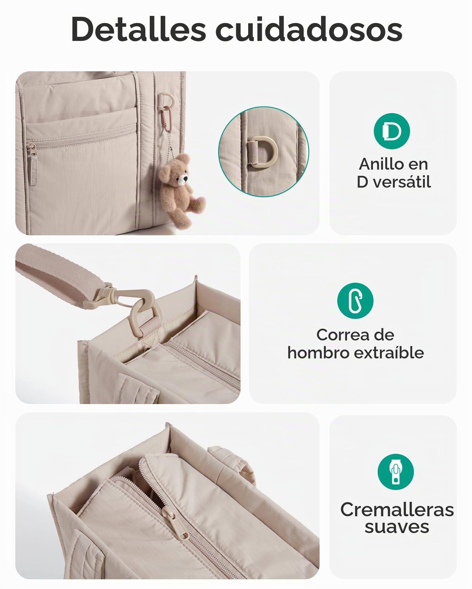 bagsmart Bolso de mano de mujer con cremallera, bolso de hombro ligero pequeño para trabajo, escuela, viajes