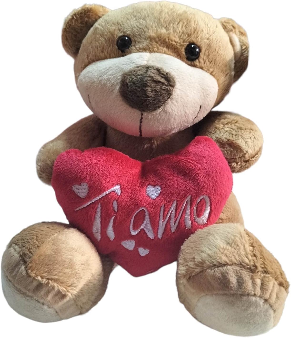 JAVOLI Oso de peluche Love con corazón y texto 20 cm suave oso de peluche (Te amo)