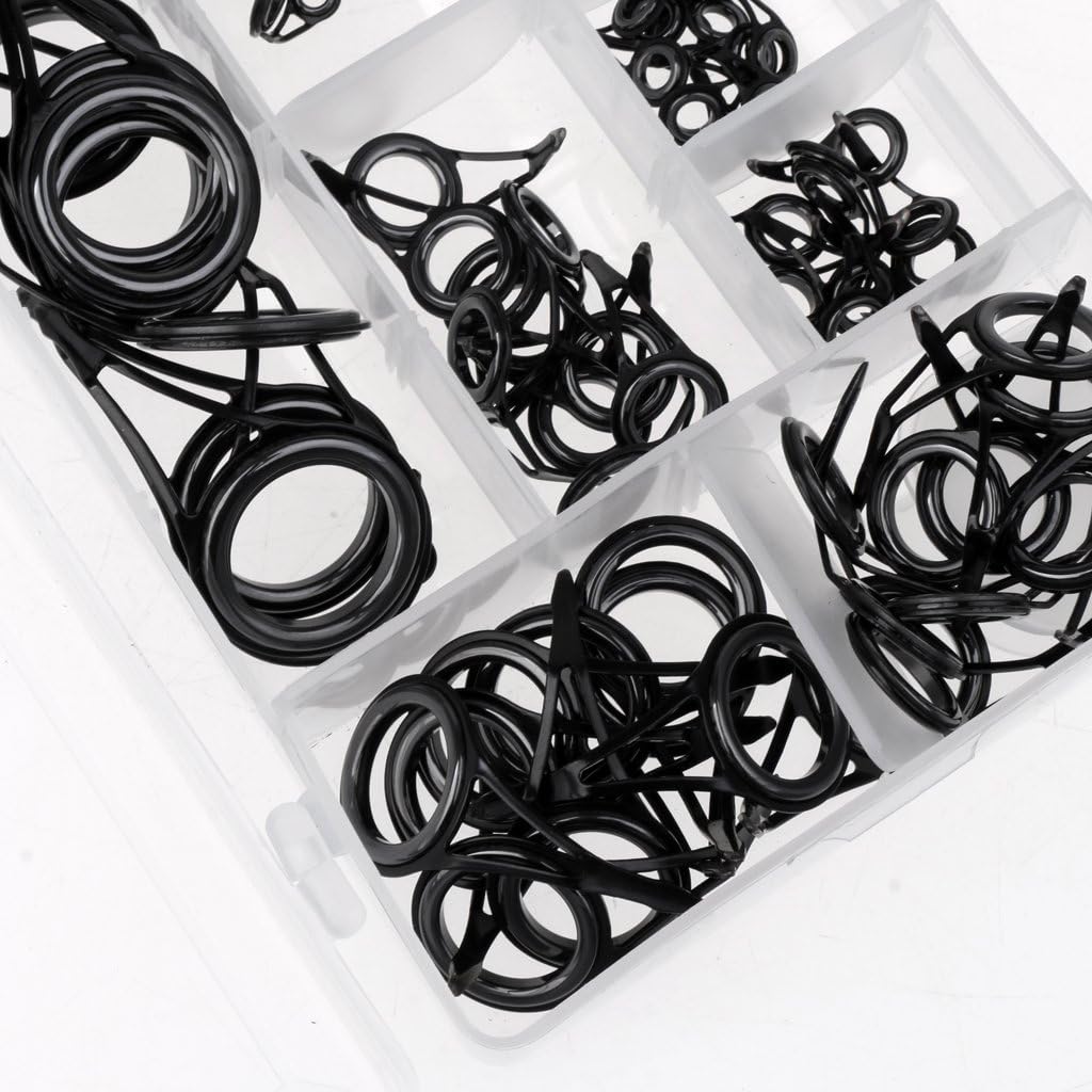 90pcs Steel Fishing Rod Guides Set Repair Kit | Wear- Ceramic | s Fishing Line | Stainless Steel | for Fishing Enthusiasts and Repairing Rods