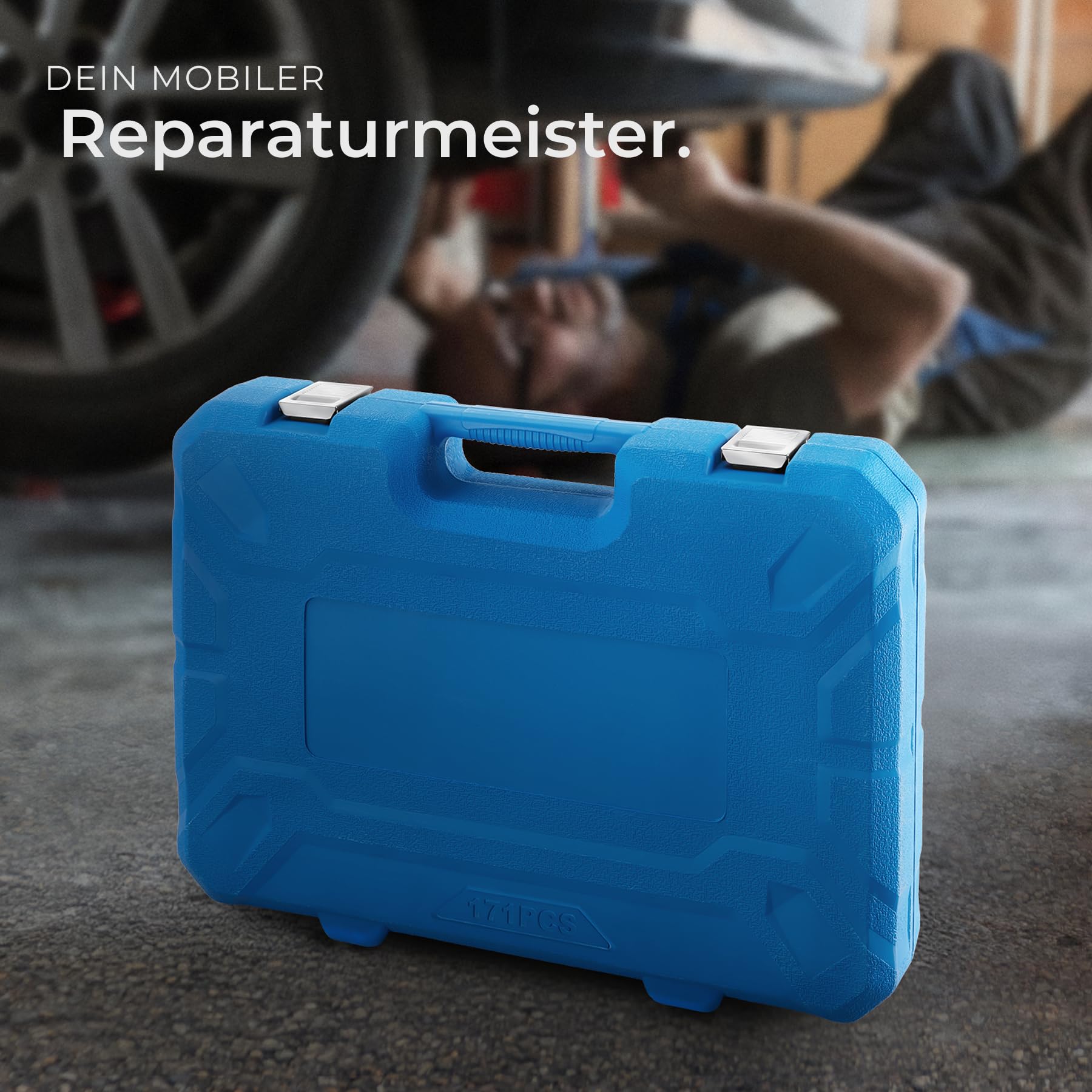 tectake® 171 tlg. Knarrenkasten 1/4, 3/8 und 1/2 Zoll Nusskasten, Ratschenkasten, Steckschlüssel Set, Werkzeugkoffer gefüllt, Ratschenschlüssel Set, Werkzeug Set aus Chrom Vanadium Stahl, Heimwerken