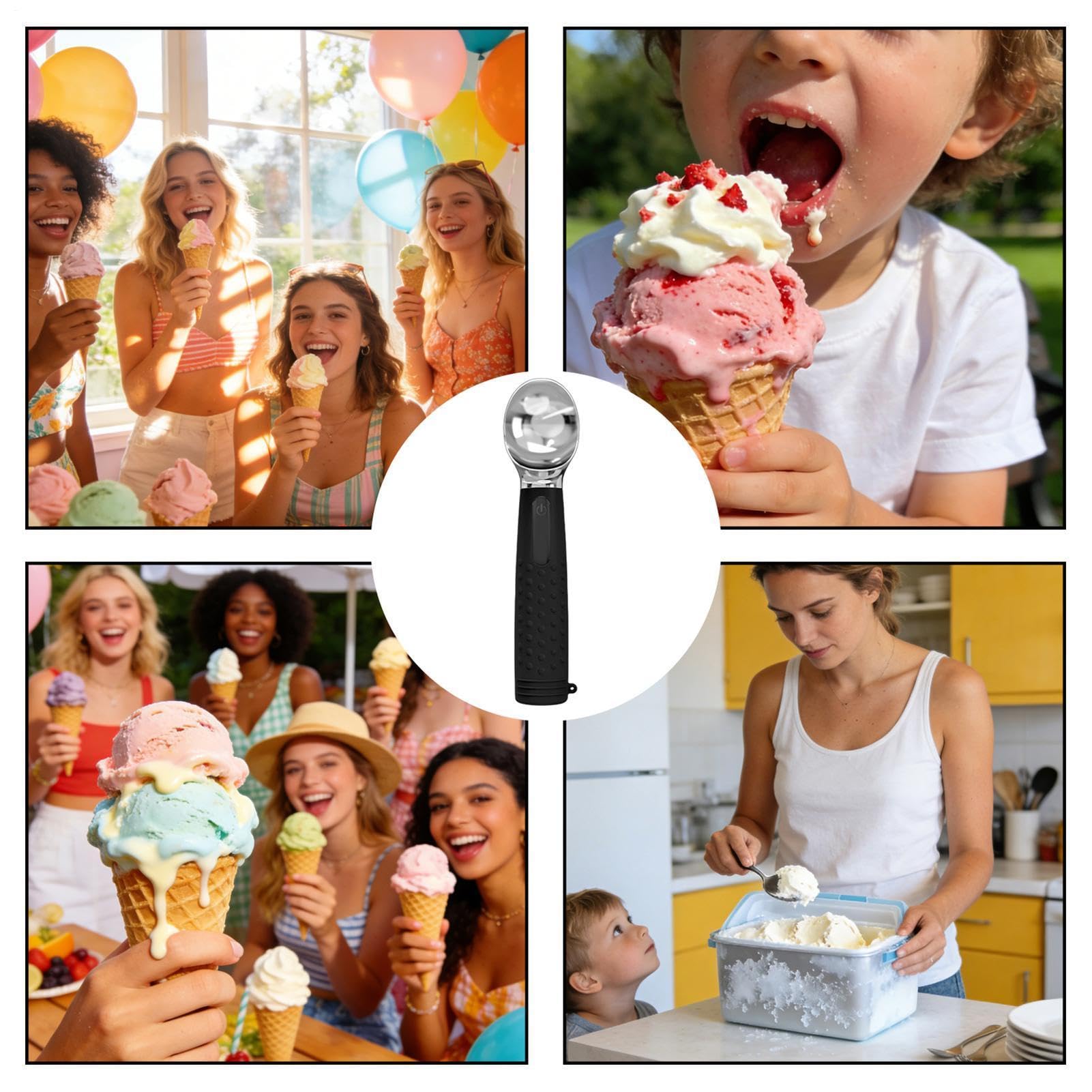 Cuillères à Glace Portionneur Chauffant Rechargeable