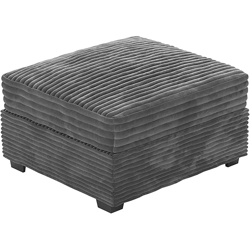 Luxury Modular Sectional Sofa Couch - Grey, Ottoman Module(C)