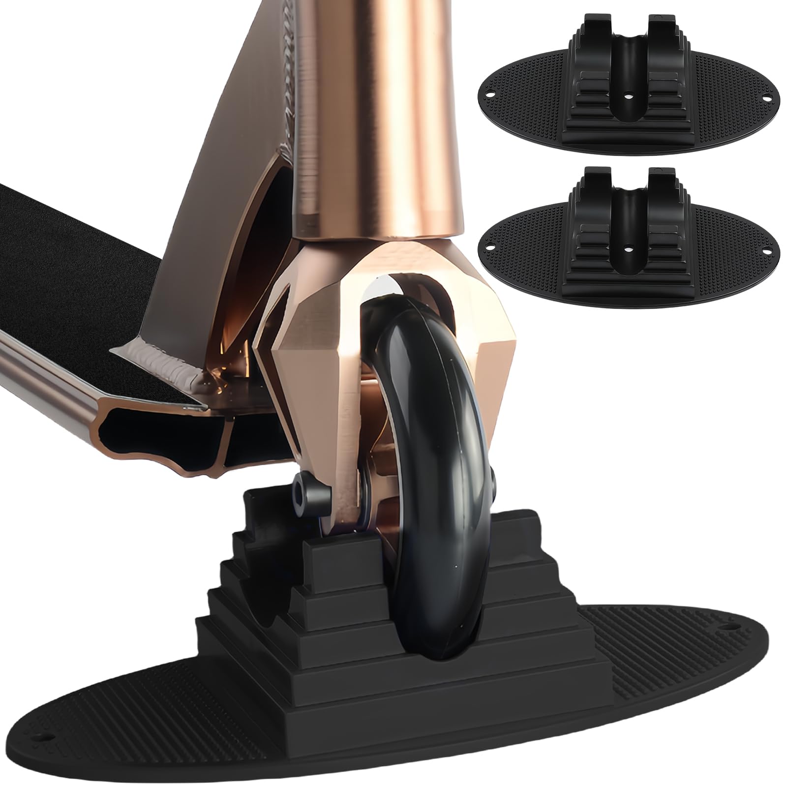 2 Soportes Universales Para Patinete De Acrobacias – Súper Estables, De ABS, Para Ruedas De 90 A 125 Mm, Ideales Para Scooter Freestyle Y Stunt (color Negro)