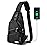 AMJ Crossbody Sling Bag Men Women, Casual Shoulder Backpack, Chest Daypack Satchel for Hiking Travel (Small, Black)