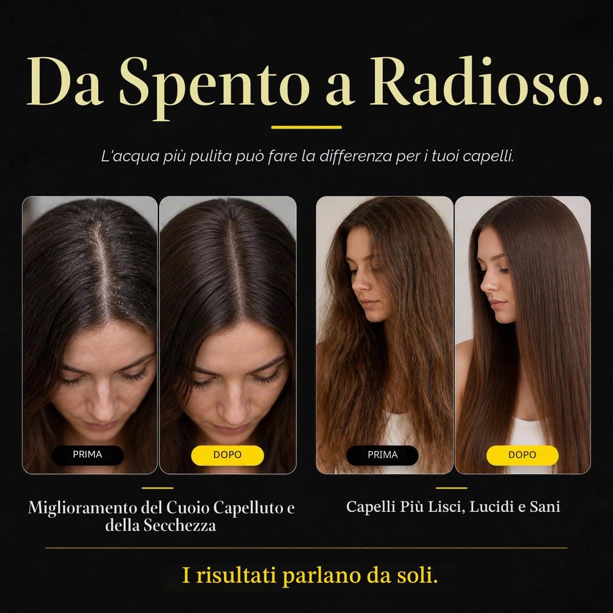 Afina Soffione doccia filtrato | Doccia ad alta pressione - Riduce prurito secco, forfora e eczema, migliorando pelle, capelli e unghie (nickel)