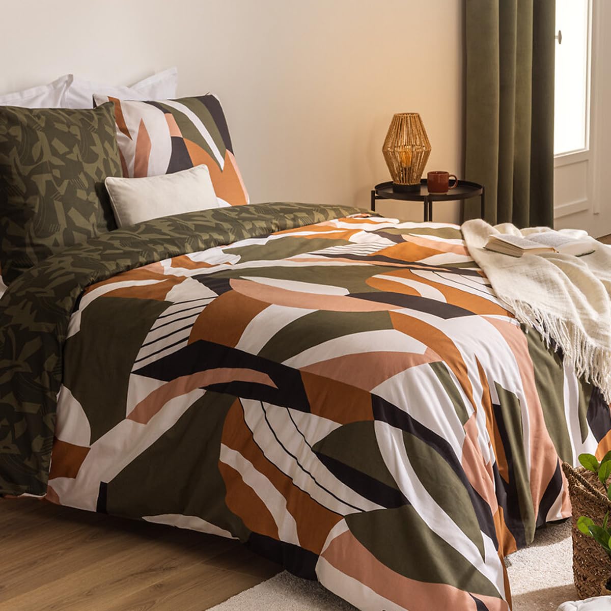 Parure de lit Arik Atmosphera contre la transpiration nocturne coton kaki 260x240