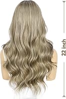 Sapphirewigs Barna Melírozott Paróka - 13x4 Csipke Előrész, Hullámos, 22 Hüvelyk, 150% Sűrűség, Előre Tépett, Szintetikus Haj 3